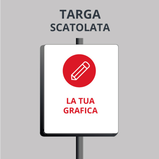 Targa scatolata con pellicola rifrangente