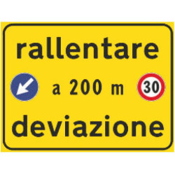 Rallentare a 200 m deviazione