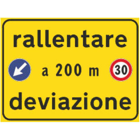 Rallentare a 200 m deviazione