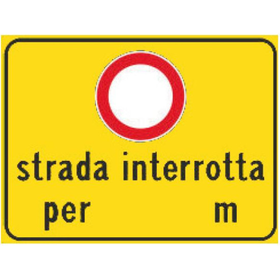 Strada interrotta per ... m