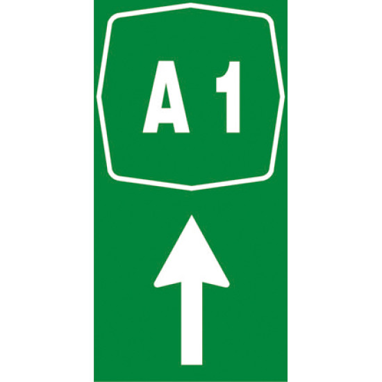 Numero identificazione autostrada + freccia verticale con funzione di conferma