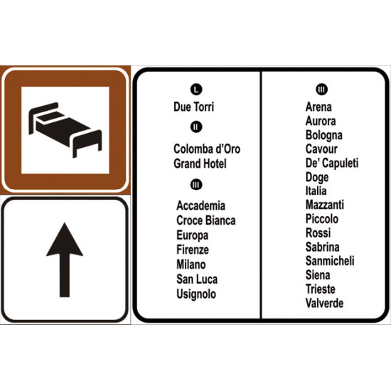 Segnale di informazioni alberghiere